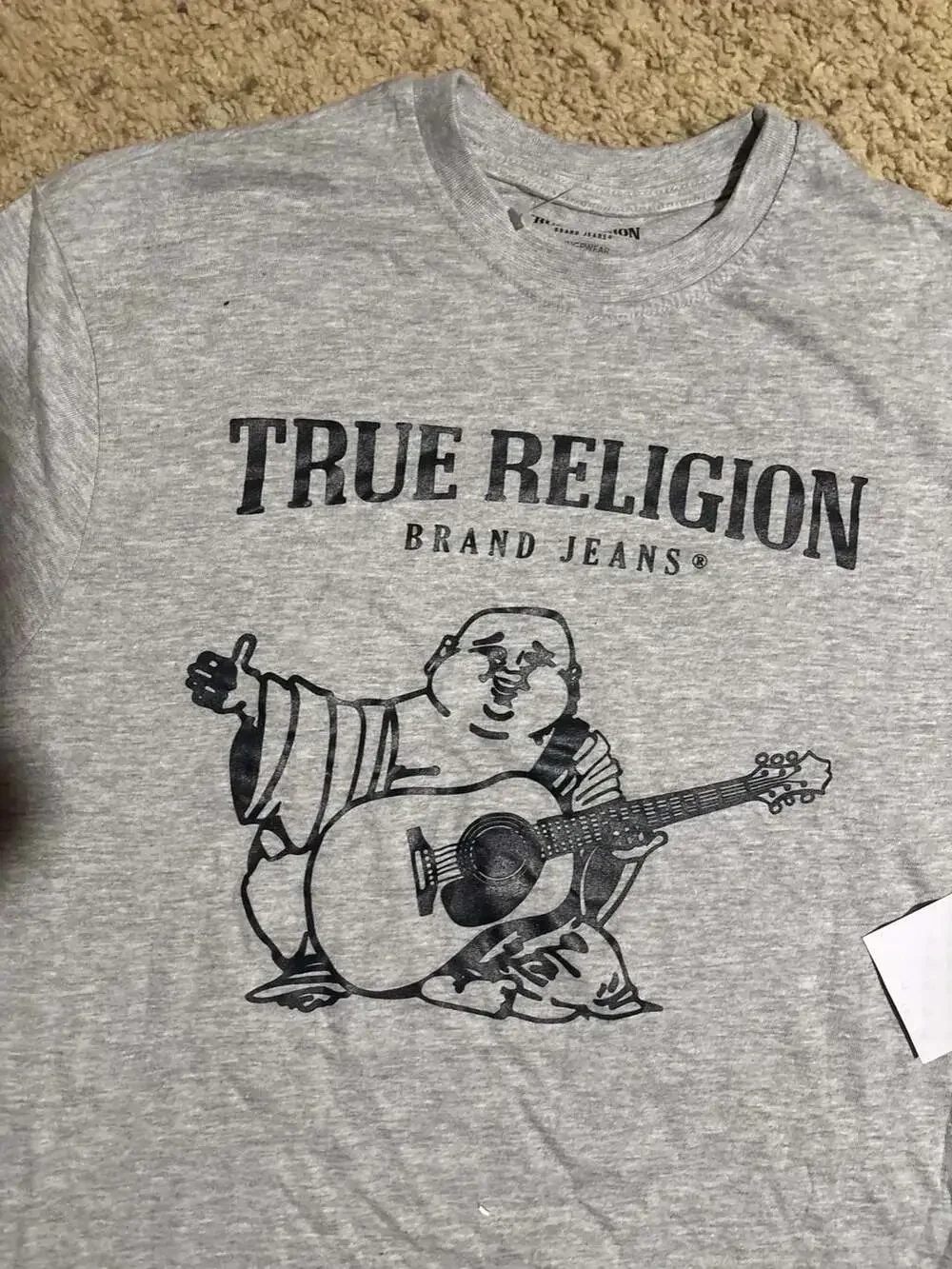 True Religion Mens Gray Lounge Wear Crew Neck Short Sleeve T Shirt Size Large
